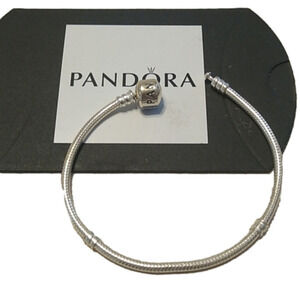 Pandora Moments Barrel Clasp Snake Chain Bracelet, 7.0"